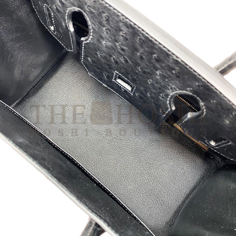 H**me5 MASTER BIRKIN 30 BLACK OSTRICH ROSE GOLD HARDWARE 346920 (30*24*16cm) Master Quality